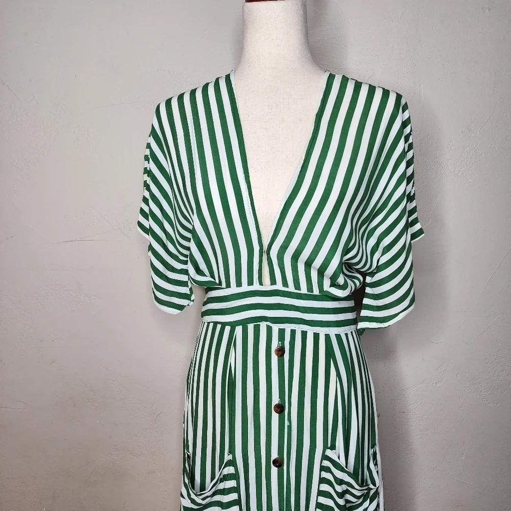 NWT Faithfull The Brand Milan Midi‎ Striped Dress Size Medium - Picture 6 of 14